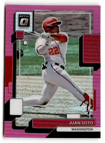 2022 Donruss Optic Pink Juan Soto baseball card Nationals NM-MT ID 47894