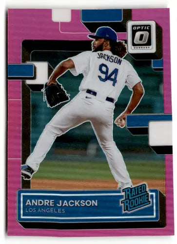 Andre Jackson baseball card from 2022 Donruss Optic Pink featuring rated rookie glossy card