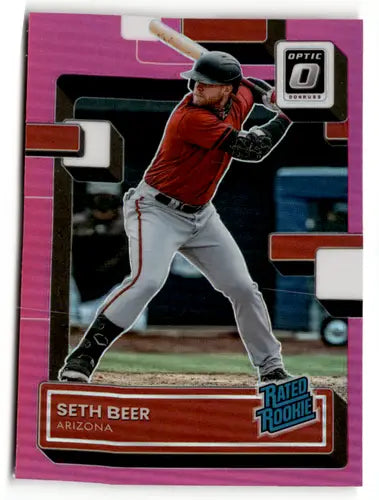 Original gloss Donruss Optic Pink Seth Beer baseball card 2022 Rookie Diamondbacks