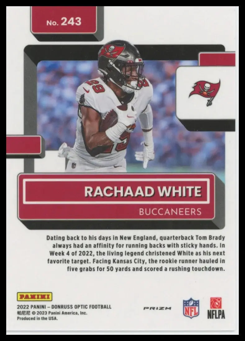2022 Donruss Optic - Purple Shock Rachaad White 243 Tampa Bay Buccaneers - Football Card Single