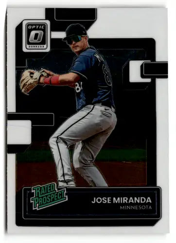 2022 Donruss Optic Rated Prospects Jose Miranda baseball card Twinss NM-MT