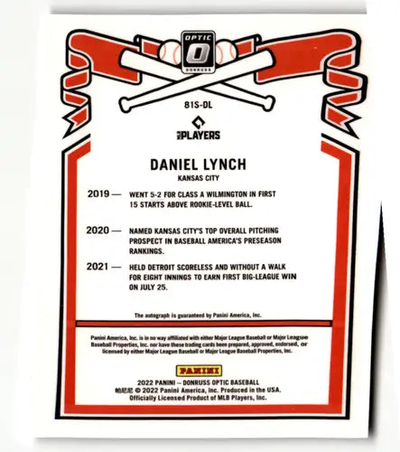2022 Donruss Optic Retro 1981 Signatures #11 Daniel Lynch NM-MT Auto Ro ID:47823 - Baseball Card Single