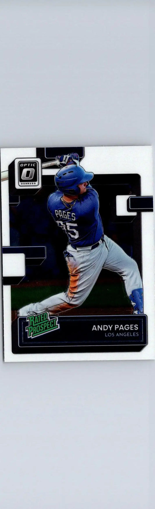 Andy Pages baseball card from 2022 Donruss Optic rated prospects series