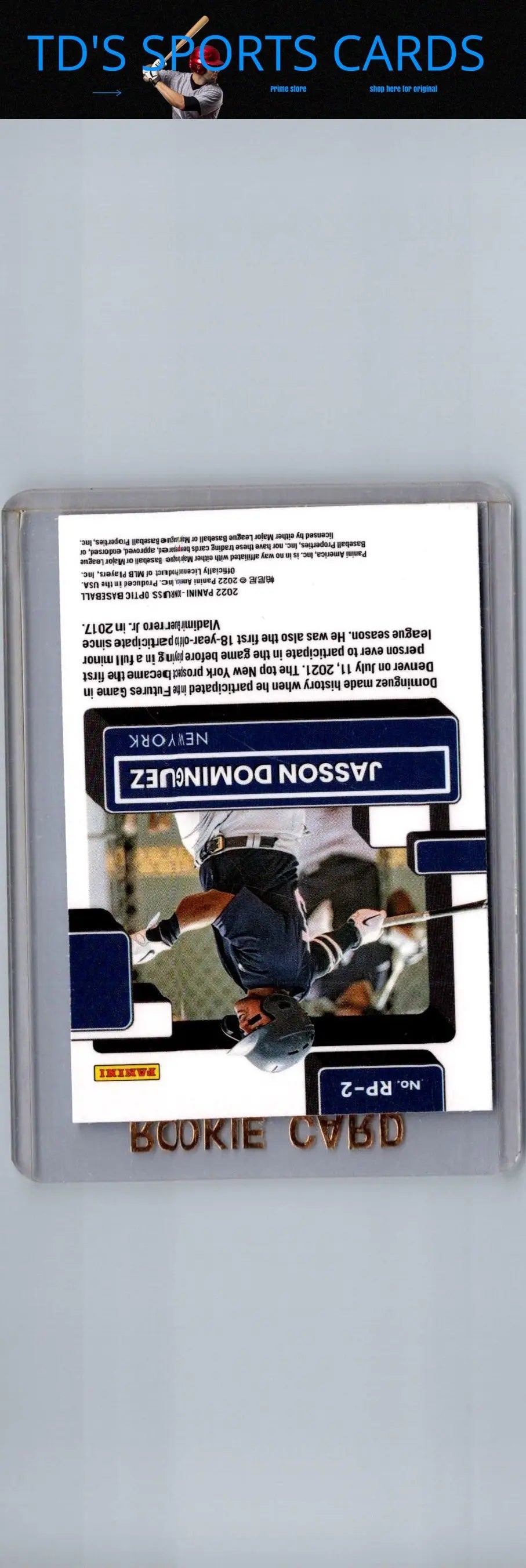 Jasson Dominguez baseball card from 2022 Donruss Optic Jasson Dominguez Rated Prospects