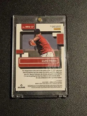 2022 Donruss Optic #RRS-LF Luis Frias Rated Rookie Signatures - Baseball Card Single