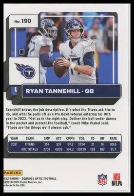 2022 Donruss Optic Ryan Tannehill 190 Tennessee Titans