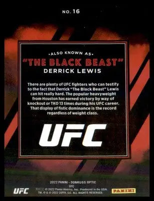 2022 Donruss Optic UFC Also Known As #16 Derrick Lewis - UFC/MMA Card Single