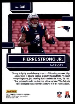 2022 Donruss Pierre Strong Jr. RC 341 New England Patriots - Football Card Single