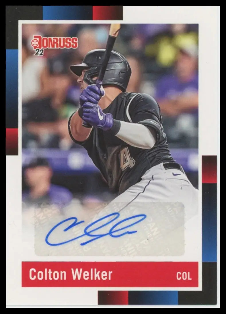 2022 Donruss - Retro 1988 Signatures Colton Welker R88S-CW Auto Rockies NM - Baseball Card Single
