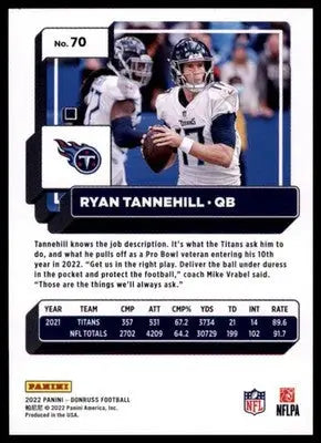 2022 Donruss Ryan Tannehill 70 Tennessee Titans - Football Card Single