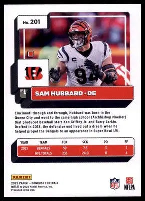 2022 Donruss Sam Hubbard 201 Cincinnati Bengals - Football Card Single