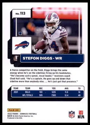 2022 Donruss Stefon Diggs 113 Buffalo Bills - Football Card Single