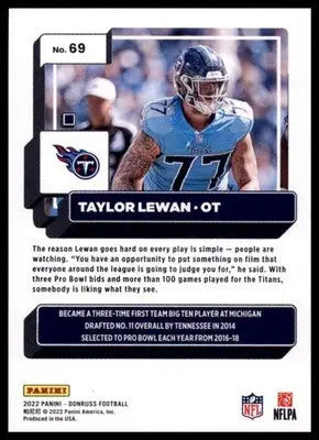 2022 Donruss Taylor Lewan 69 Tennessee Titans - Football Card Single