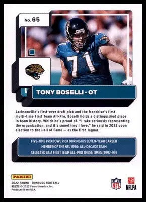 2022 Donruss Tony Boselli 65 Jacksonville Jaguars - Football Card Single