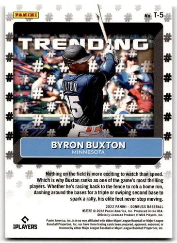 2022 Donruss Trending Vector #5 Byron Buxton NM-MT Twins ID:42103 - Baseball Card Single