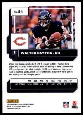 2022 Donruss Walter Payton 84 Chicago Bears - Football Card Single