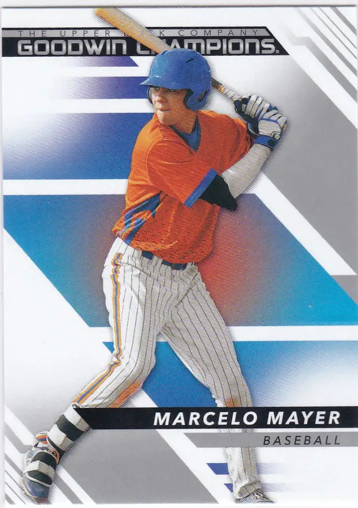Baseball trading card of Marcelo Mayer in orange jersey from Goodwin Champions series