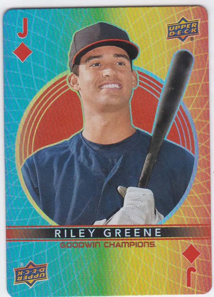 Baseball trading card of Diamonds Riley Greene from Goodwin Champions Jack collection