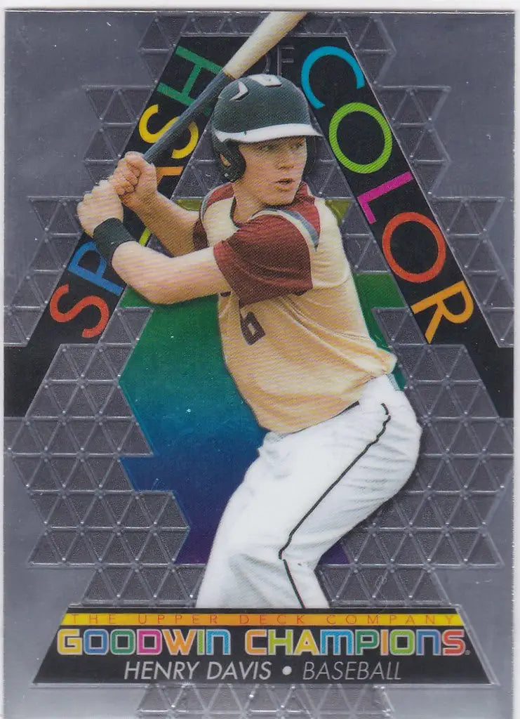 Baseball trading card of Henry Davis in batting stance, featuring Goodwin Champions design