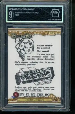 2022 Historic Autographs Gilded Age Wrigley Company #190 Arena Club 9 - Other