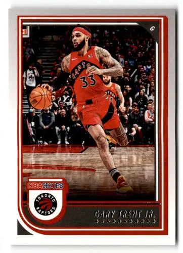 2022 Hoops Gary Trent Jr. Toronto Raptors basketball card with original gloss featuring Raptors basketball