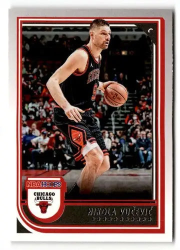Chicago Bulls Nikola Vucevic basketball card with original gloss from 2022 Hoops series