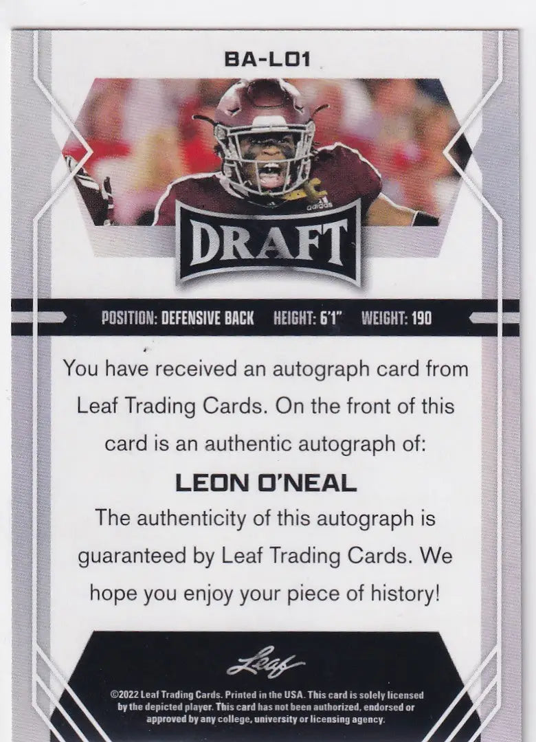 2022 LEAF #BA-L01 LEON ONEAL AUTO- TEXAS A&M - Other