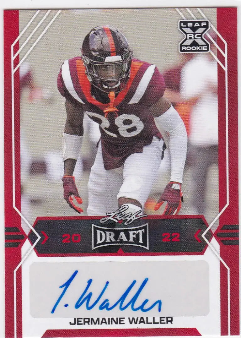 2022 Leaf Draft #BA-JW2 Jermaine Waller Red AUTO - Other