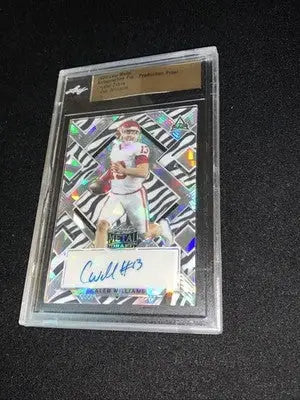 2022 Leaf Metal CALEB WILLIAMS AUTO Pre Production Proof Crystal Zebra 1/1 RC - Football Card Single