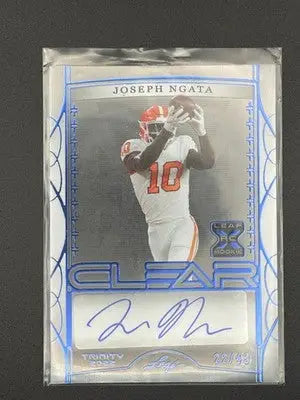2022 Leaf Trinity #CA-JN1 Joseph Ngata Clear Autographs Navy - Football Card Single