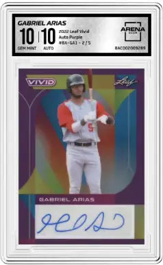 Graded Leaf Vivid Gabriel Arias baseball trading card 2022 Leaf Vivid Gabriel