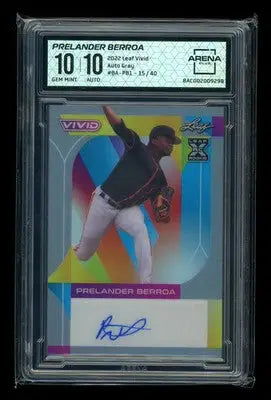 2022 Leaf Vivid Prelander Berroa #BA-PB1 Auto Gray Autograph RC 15/40 AC 10 - Baseball Card Single