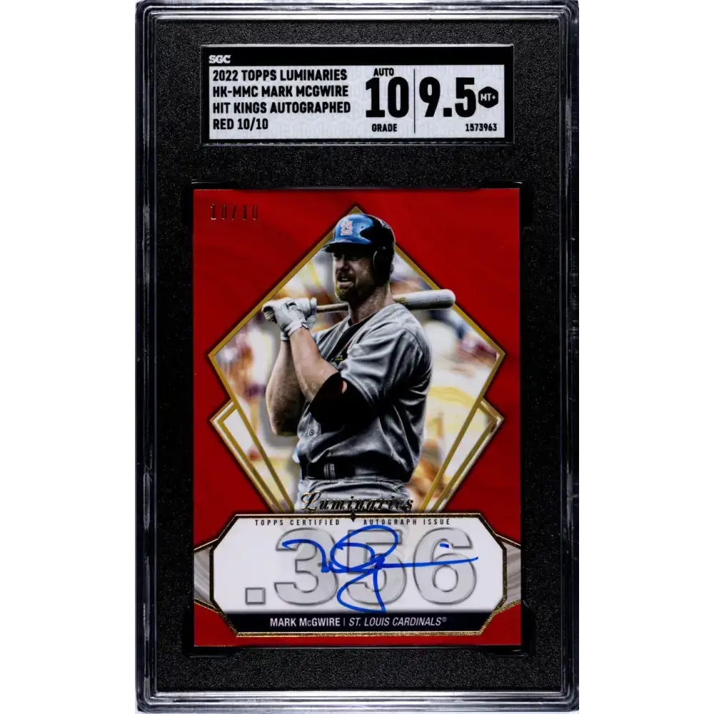 2022 Luminaries #HK-MMC Mark McGwire SGC 9.5 MINT+ Auto 10/10 St. Louis Cardinals Baseball Card - Baseball Card Single