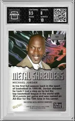 Graded Michael Jordan champions Michael basketball card 2022 Metal Universe Shredders