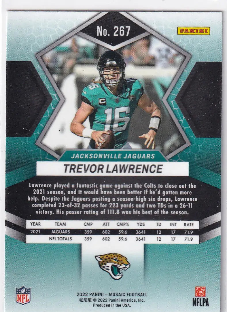 2022 MOSAIC #267 TREVOR LAWRENCE- JACKSONVILLIE JAGUARS