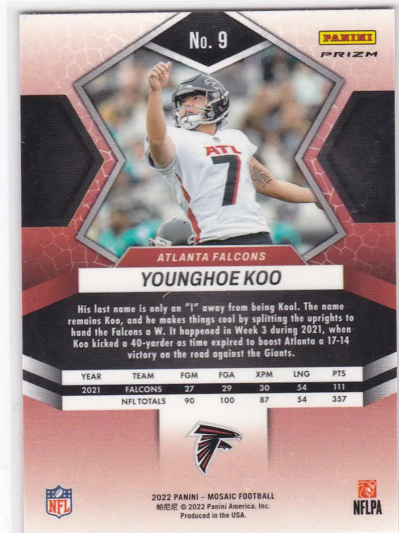 2022 MOSAIC #9 YOUNGHOE KOO ORANGE PRIZM- ATLANTA FALCONS