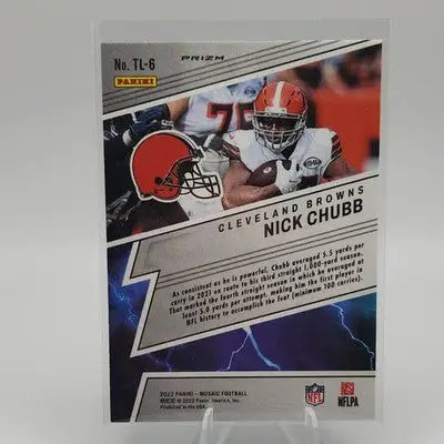 2022 Mosaic Nick Chubb Thunder Lane Green Mosaic Prizm SP Holo Insert #TL-6 - Football Card Single