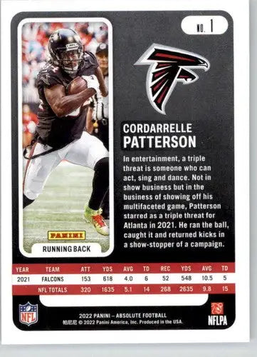 2022 Panini Absolute #1 Cordarrelle Patterson NM Near Mint Falcons ID:66975 - Football Card Single