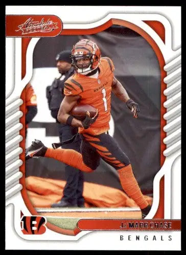 Original gloss Panini Absolute Ja’Marr Chase football card from 2022 Bengals series