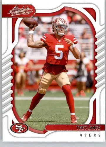 Trey Lance football card from Panini Absolute 2022 with original gloss, NM-MT conditions