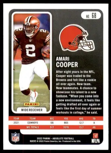 Panini Absolute Amari Cooper football card with original gloss from 2022 product