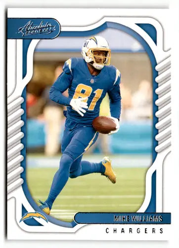 Original gloss Panini Absolute Mike Williams football card from 2022 LA Chargers collection