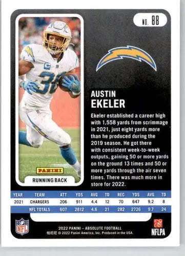 2022 Panini Absolute #88 Austin Ekeler NM Near Mint LA Chargers ID:66049 - Football Card Single