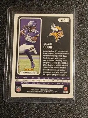 2022 Panini Absolute #91 Dalvin Cook Green - Football Card Single