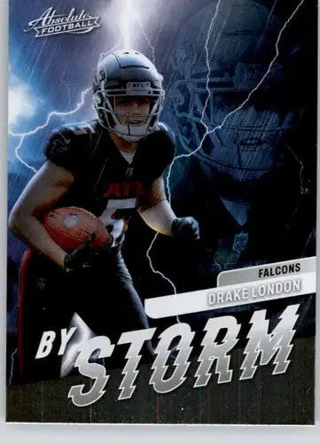 Original gloss Panini Absolute Drake London football card from 2022 Panini Absolute By Storm