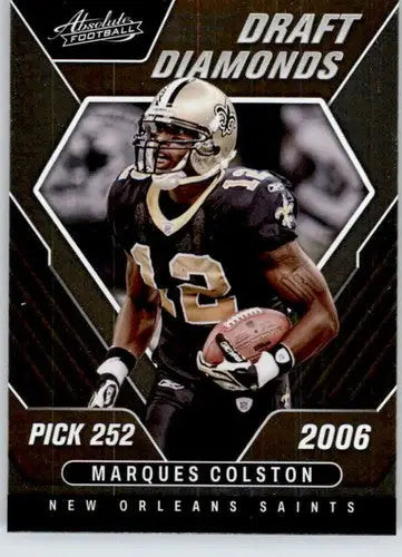Football trading card from Panini Absolute Draft 2022 featuring Marques Colston Saints