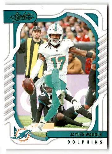 Football trading card featuring Jaylen Waddle from Panini Absolute Green series