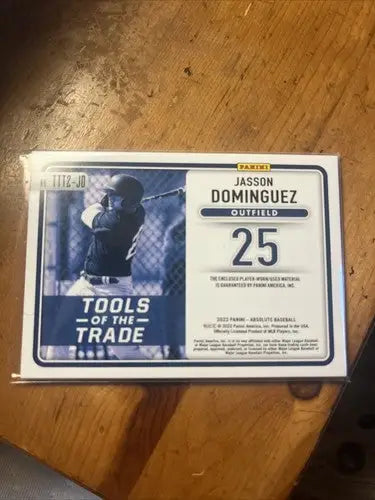 2022 Panini Absolute Jasson Dominguez Dual Patch Card Tools Of The Trade