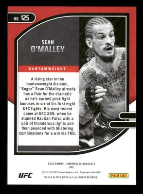 2022 Panini Absolute Memorabilia Sean O’Malley #125 Mixed Martial Arts (MMA) - UFC/MMA Card Single