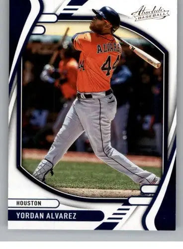 Yordan Alvarez baseball card from Panini Absolute with original gloss in 2022 Panini Absolute retail